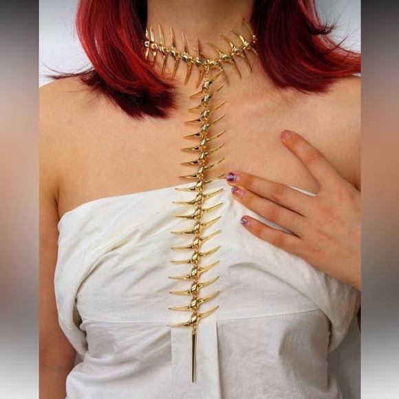 Anthropologie Gold Spine Necklace - Picture 2 of 4